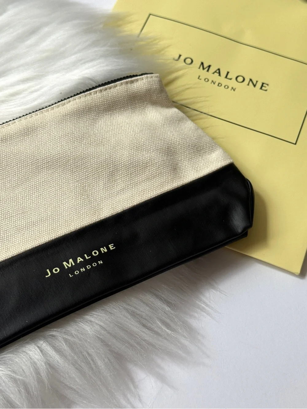 Jo Malone Cream and Black Cosmetic Pouch New